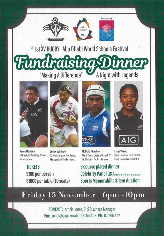 1st Xv Fundraising Dinner