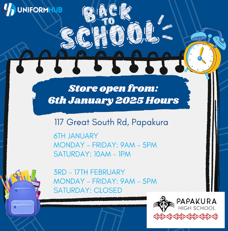 Uniform Shop   Back To School Hours