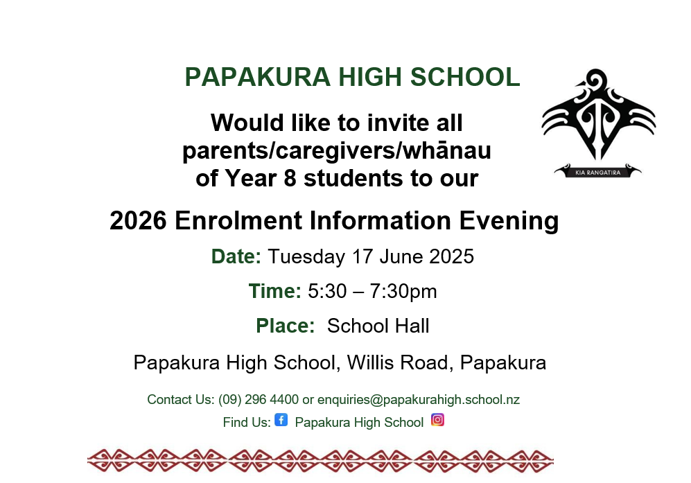 Enrolment Evening Flyer